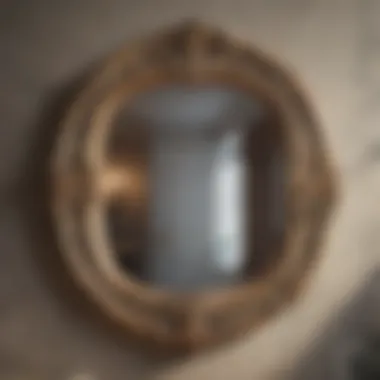 Close-up of ornate vintage mirror detailing