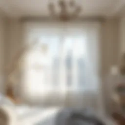 Elegant sheer white curtains draping a cozy bedroom window